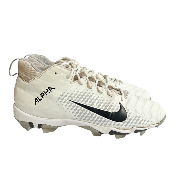 Nike Alpha Menace 2 Shark Football Cleats White Size 11.5 AQ7653-100 - Picture 4 of 13
